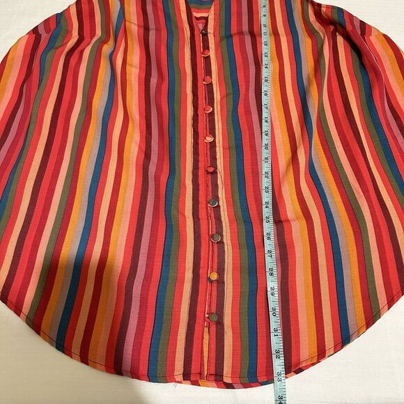 Torrid Multicolor Sleeveless Harper Blouse Size 4 4X Summer Rainbow Stripes - Picture 7 of 8